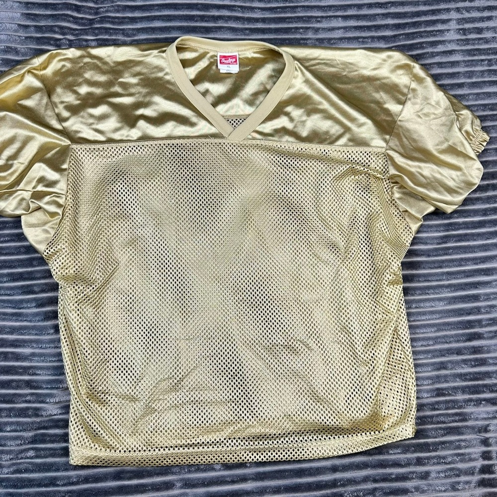 Rawlings Gold Football Practice Jersey Mesh V-Neck Adult XL FJ9204 Metallic